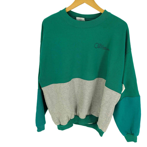 ジャージーズ JERZEES 90-00S USA製 2枚タグ ダイヤマーク OHIO VALLEY MANOR 企業ロゴ プリント バイカラー スウェット メンズ import:XL