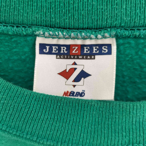 ジャージーズ JERZEES 90-00S USA製 2枚タグ ダイヤマーク OHIO VALLEY MANOR 企業ロゴ プリント バイカラー スウェット メンズ import:XL
