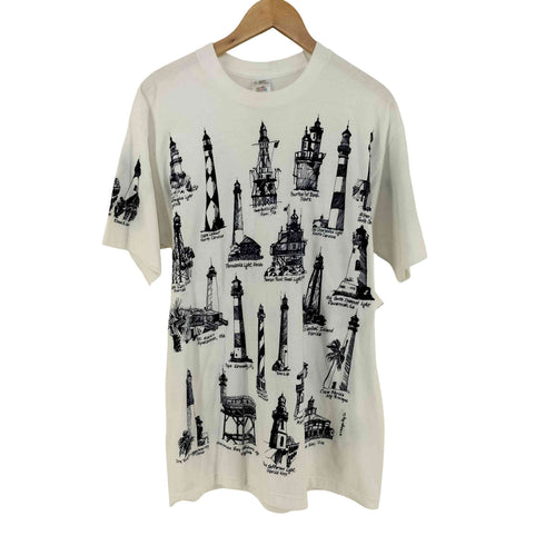 フルーツオブザルーム FRUIT OF THE LOOM MICHIGAN RAG 灯台プリントクルーネックTシャツ メンズ import:L