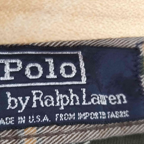 ポロバイラルフローレン Polo by RALPH LAUREN USA製 2タックチェック柄 チノハーフパンツ メンズ 34inch