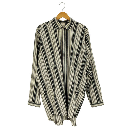 ヤンヤンヴァンエシュ JAN-JAN VAN ESSCHE COTTON LINEN CONTRAST STRIPE ストライプ ロングシャツ メンズ import:M