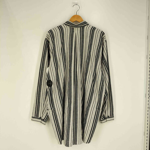ヤンヤンヴァンエシュ JAN-JAN VAN ESSCHE COTTON LINEN CONTRAST STRIPE ストライプ ロングシャツ メンズ import:M
