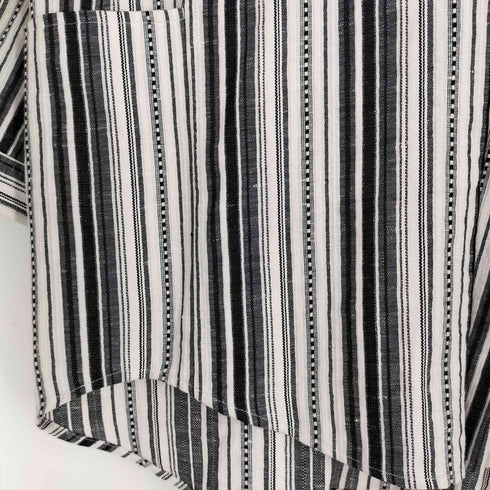 ヤンヤンヴァンエシュ JAN-JAN VAN ESSCHE COTTON LINEN CONTRAST STRIPE ストライプ ロングシャツ メンズ import:M