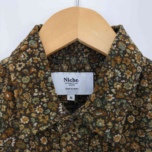 ニッチ niche. 花柄 コーデュロイ シャツ メンズ JPN:M