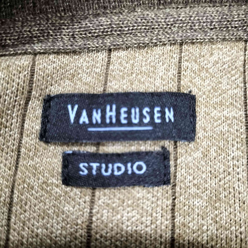 ヴァンヒューゼン VAN HEUSEN Vネックストライプスウェットシャツ メンズ FREE