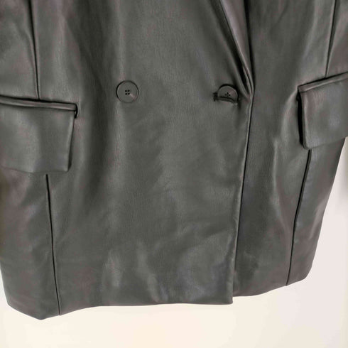 ザラ ZARA フェイクレザーダブルテーラードジャケット レディース import:S