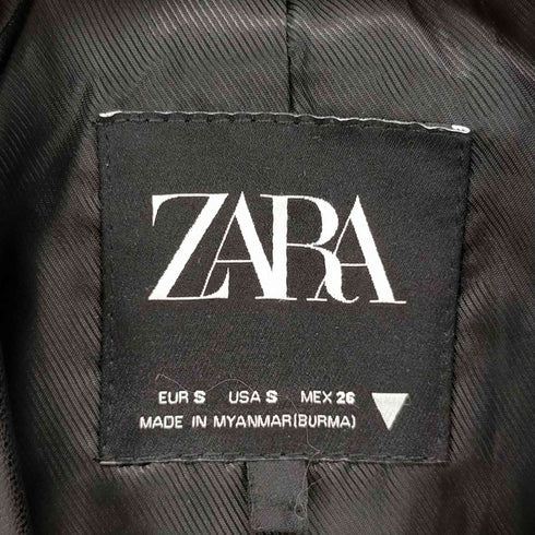 ザラ ZARA フェイクレザーダブルテーラードジャケット レディース import:S