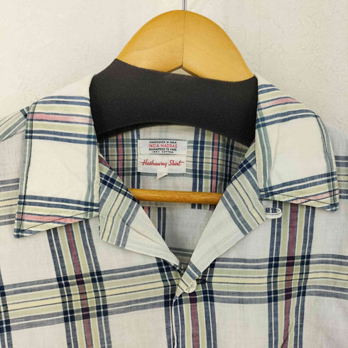 HATHAWAY SHIRT S/S チェックオープンカラーシャツ メンズ import:M