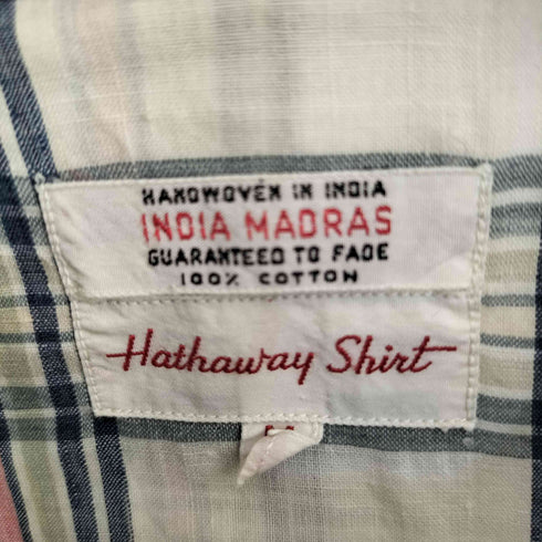 HATHAWAY SHIRT S/S チェックオープンカラーシャツ メンズ import:M