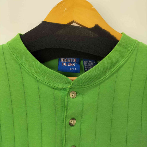 BRISTOL BLUES ヘンリーネック ストライプ S/S Tシャツ メンズ import:L