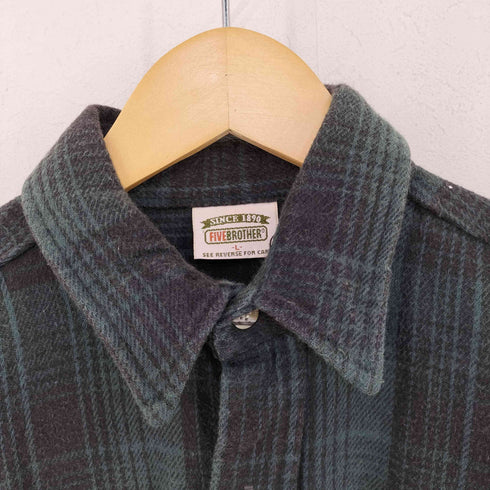 ファイブブラザー FIVE BROTHER 両胸フラップ チェック フランネルシャツ メンズ import:L