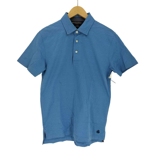 ブルックスブラザーズ BROOKS BROTHERS SLIM FIT ストライプ柄 ロゴ刺繍 S/S ポロシャツ メンズ import:S