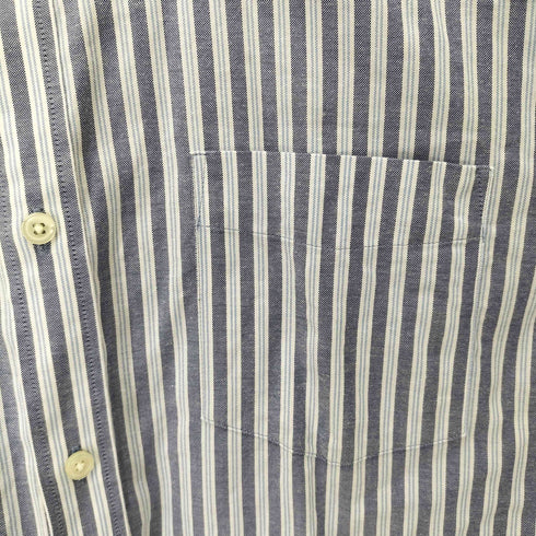 エディーバウアー Eddie Bauer WRINKLE RESISTANT ストライプ ボタンダウン S/S シャツ メンズ import:L