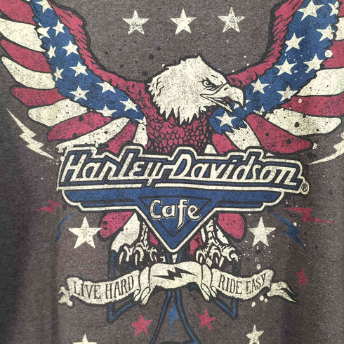 ハーレーダビッドソン HARLEY-DAVIDSON USA製 両面プリント イーグル クルーネックTシャツ メンズ 2XL