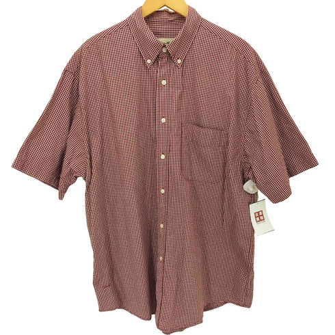 エディーバウアー Eddie Bauer 90-00S 白タグ ギンガムチェック ボタンダウン S/S シャツ メンズ import:L
