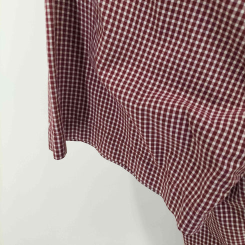 エディーバウアー Eddie Bauer 90-00S 白タグ ギンガムチェック ボタンダウン S/S シャツ メンズ import:L