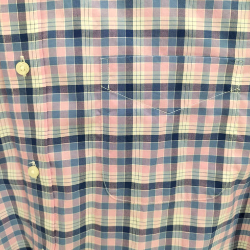 ジョスエーバンク Jos A Bank マドラスチェック ボタンダウン S/S シャツ メンズ import:L