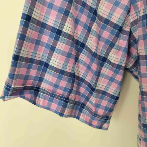 ジョスエーバンク Jos A Bank マドラスチェック ボタンダウン S/S シャツ メンズ import:L