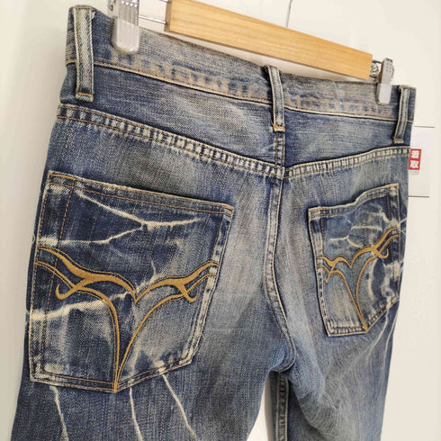 ジャックローズ JACKROSE ハラコ パッチ スターカン ダメージ デニム ショート パンツ ショーツ Y2K メンズ 29