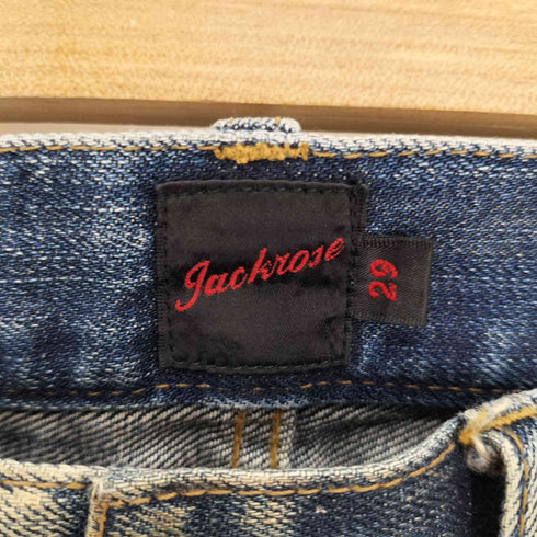 ジャックローズ JACKROSE ハラコ パッチ スターカン ダメージ デニム ショート パンツ ショーツ Y2K メンズ 29