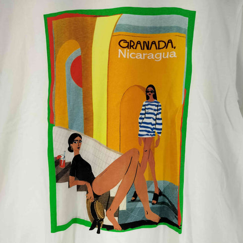 ザラ ZARA フロントプリント S/S Tシャツ レディース import:M