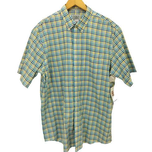 エルエルビーン L.L.Bean WRINKLE RESISTANT TRADITIONAL FIT チェック ボタンダウン S/S シャツ メンズ import:L