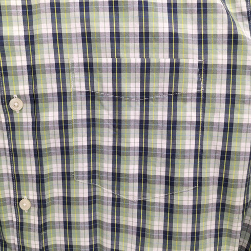 エディーバウアー Eddie Bauer WRINKLE FREE RELAXED FIT チェック ボタンダウン S/S シャツ メンズ import:L
