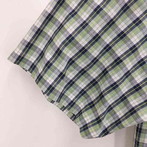 エディーバウアー Eddie Bauer WRINKLE FREE RELAXED FIT チェック ボタンダウン S/S シャツ メンズ import:L