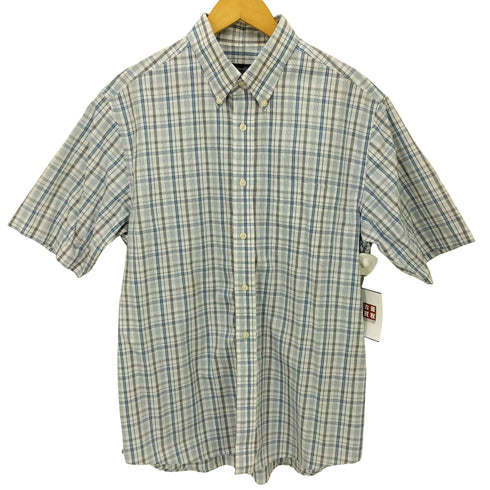 エディーバウアー Eddie Bauer WRINKLE RESISTANT RELAXED FIT チェック ボタンダウン S/S シャツ メンズ import:M