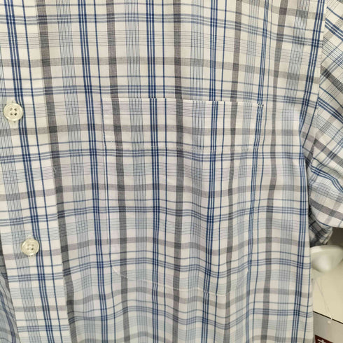 エディーバウアー Eddie Bauer WRINKLE RESISTANT RELAXED FIT チェック ボタンダウン S/S シャツ メンズ import:M