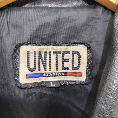 UNITED STATION ショート丈レザーコート メンズ L