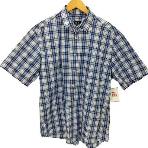 ジョスエーバンク Jos A Bank TRAVEL TECH TAILORED FIT ギンガムチェック レギュラーカラー S/S シャツ メンズ import:L