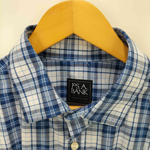 ジョスエーバンク Jos A Bank TRAVEL TECH TAILORED FIT ギンガムチェック レギュラーカラー S/S シャツ メンズ import:L