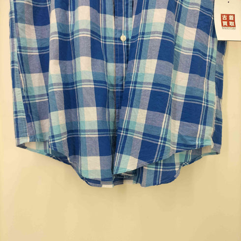 ブルックスブラザーズ BROOKS BROTHERS 1818 REGENT THE ORIGINAL POLO SHIRT シャンブレー マドラスチェック S/S ポロカラー シャツ メンズ import:L