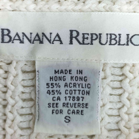 バナナリパブリック BANANA REPUBLIC 白タグ 香港製 メッシュ クルーネックニット メンズ import:S