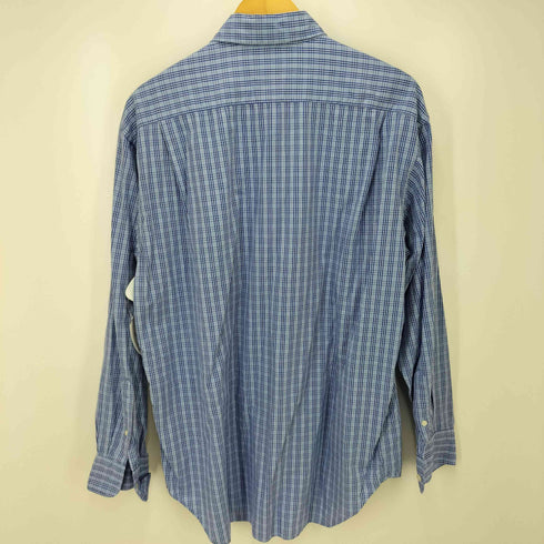 バナナリパブリック BANANA REPUBLIC 00S 香港製 コットン チェック ロングポイントカラー L/S シャツ メンズ import:M
