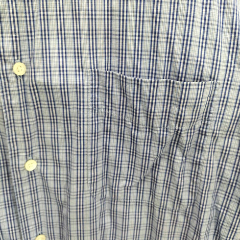 バナナリパブリック BANANA REPUBLIC 00S 香港製 コットン チェック ロングポイントカラー L/S シャツ メンズ import:M
