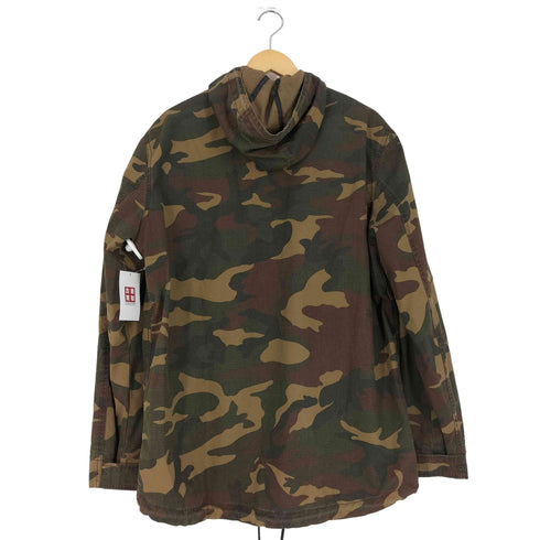 ザラマン ZARA MAN カモ柄 裏地キルティング リップストップ フーデッド ミリタリージャケット メンズ import:XL