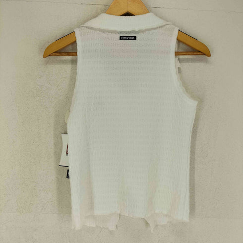 FANCY CLUB ワッシャー加工 ワンポイント刺繍 カラーベスト import Y2K レディース