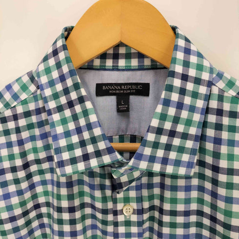 バナナリパブリック BANANA REPUBLIC NON IRON SLIM FIT チェック ボタンダウン L/S シャツ メンズ import:L