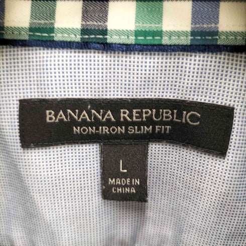 バナナリパブリック BANANA REPUBLIC NON IRON SLIM FIT チェック ボタンダウン L/S シャツ メンズ import:L