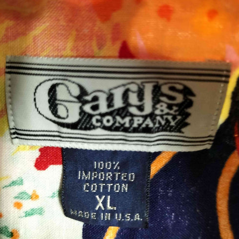 GARYS&COMPANY 90-00S USA製 BD S/S 花柄シャツ メンズ import:XL
