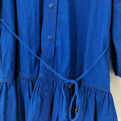 ザラ ZARA L/Sノーカラーシャツワンピース レディース import:L