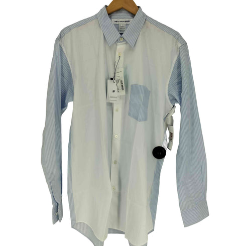 コムデギャルソンシャツ COMME des GARCONS SHIRT フランス製 FOREEVER WOVEN SHIRT ウーブン シャツ ストライプ 切替 メンズ JPN:L