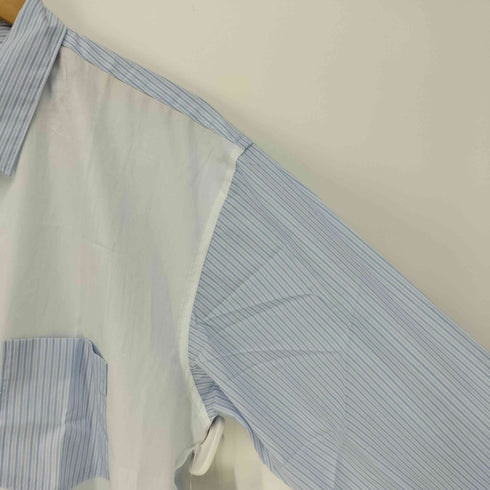 コムデギャルソンシャツ COMME des GARCONS SHIRT フランス製 FOREEVER WOVEN SHIRT ウーブン シャツ ストライプ 切替 メンズ JPN:L