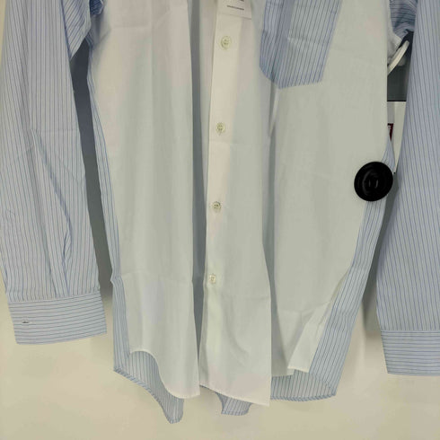 コムデギャルソンシャツ COMME des GARCONS SHIRT フランス製 FOREEVER WOVEN SHIRT ウーブン シャツ ストライプ 切替 メンズ JPN:L
