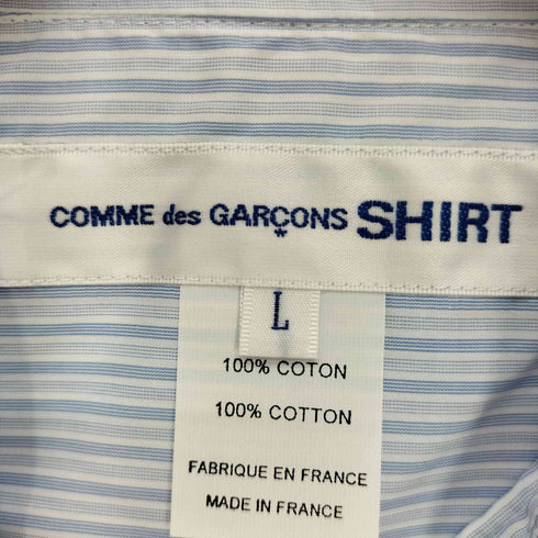 コムデギャルソンシャツ COMME des GARCONS SHIRT フランス製 FOREEVER WOVEN SHIRT ウーブン シャツ ストライプ 切替 メンズ JPN:L