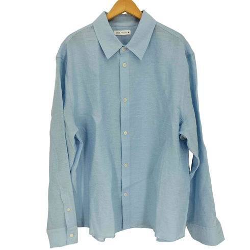 ザラ ZARA 25SS TEXTURE― テクスチャー レーヨン混 L/S シャツ メンズ import:XL