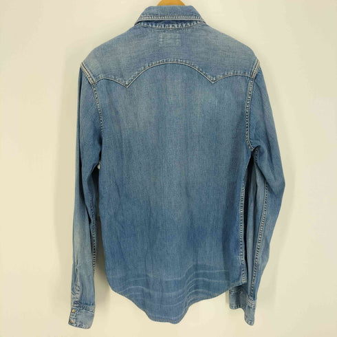 ブルーブルー BLUE BLUE ロゴステッチ フラップポケット L/S デニム ウエスタン シャツ メンズ import:XL
