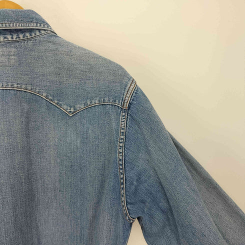 ブルーブルー BLUE BLUE ロゴステッチ フラップポケット L/S デニム ウエスタン シャツ メンズ import:XL
